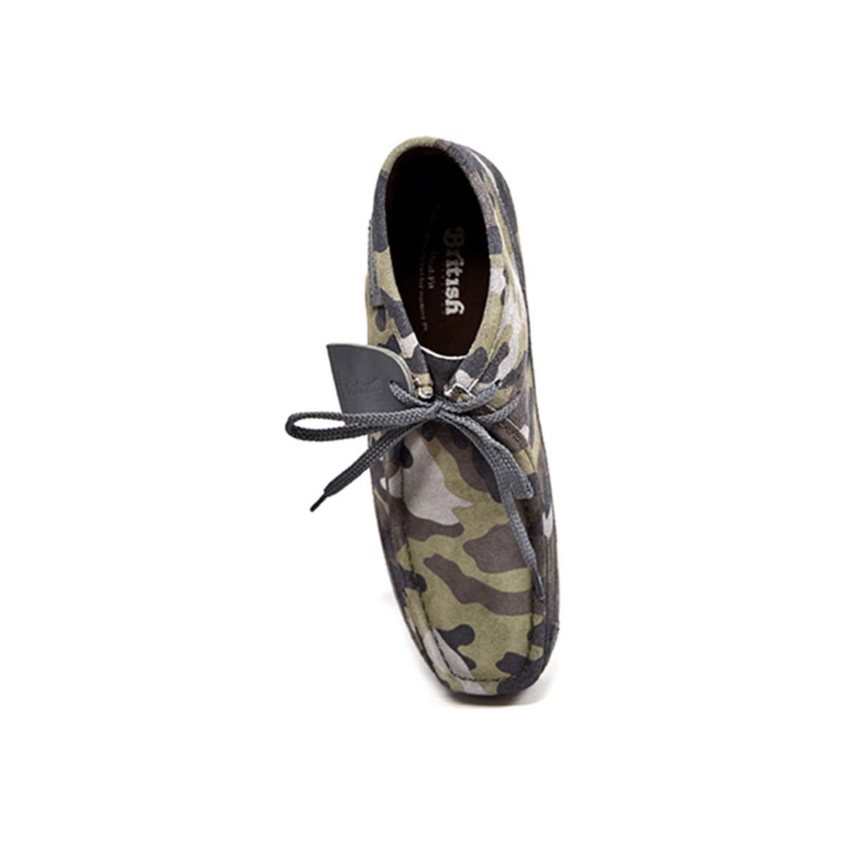 British Walkers New Castle men's Green Camo ankle boots, top view