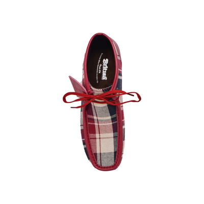 British Walkers New Castle men's Burgundy Multi Plaid ankle boots, top view