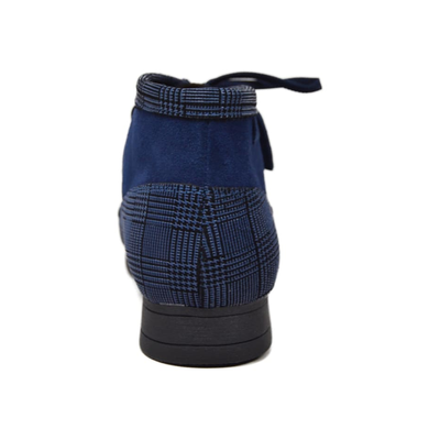 British Walkers New Castle men's Navy Pattern ankle boots, heel view