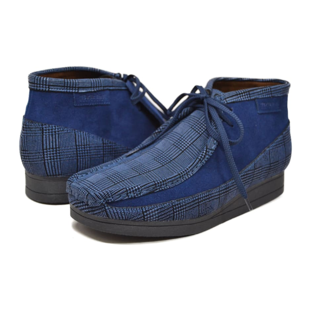 British Walkers New Castle men's Navy Pattern ankle boots, three-quarter pair view