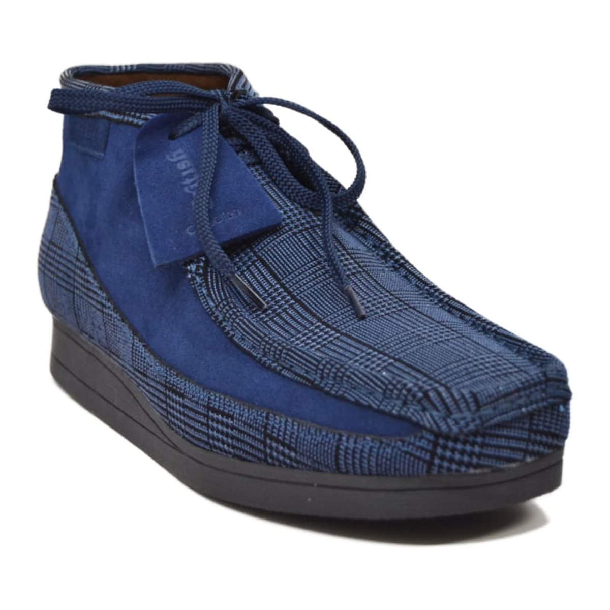 British Walkers New Castle men's Navy Pattern ankle boots, three-quarter side view