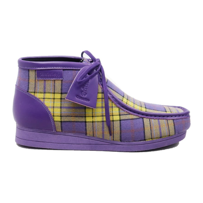 British Walkers New Castle men's Purple Plaid ankle boots, right-facing side view