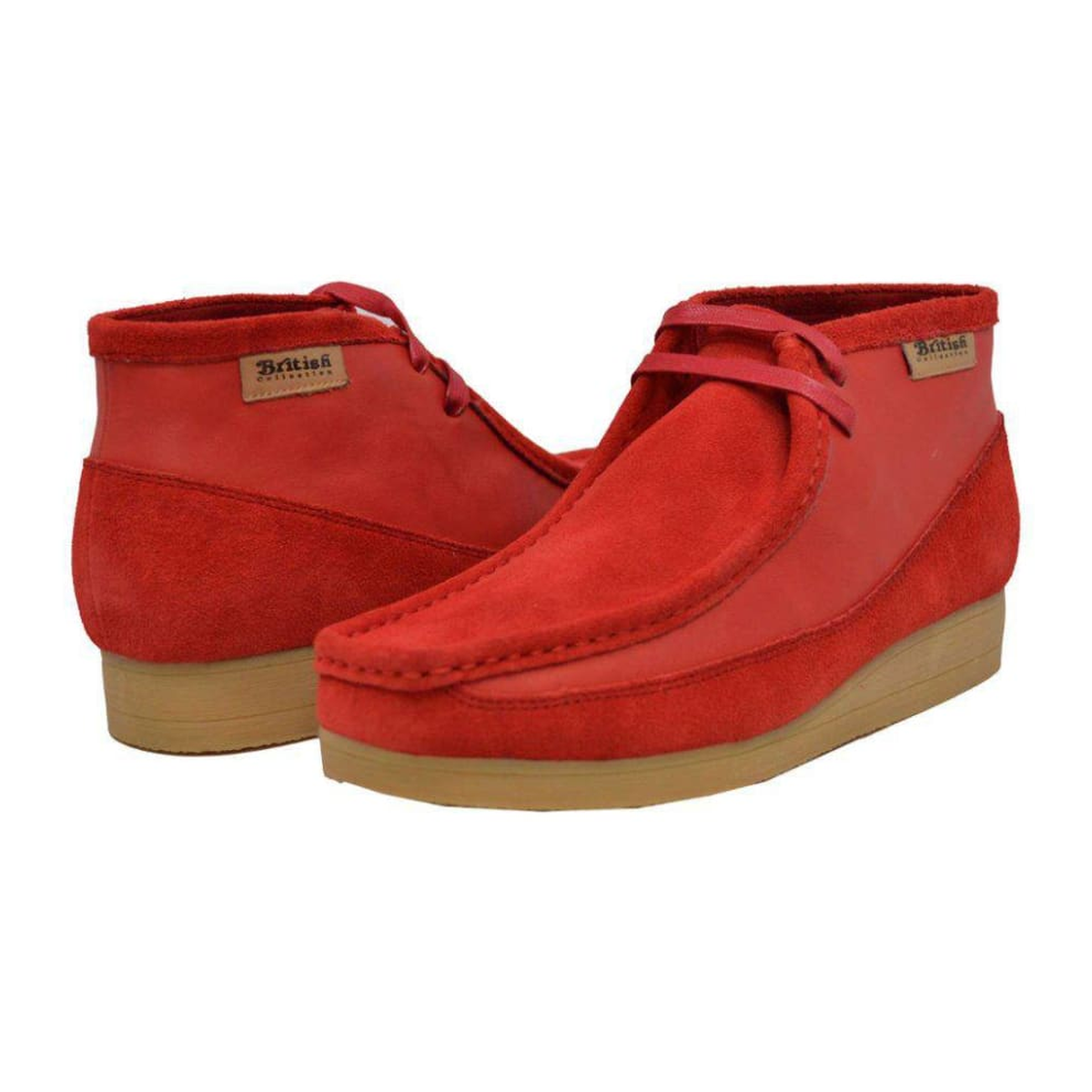 British Walkers New Castle men's Red ankle boots, three-quarter pair view