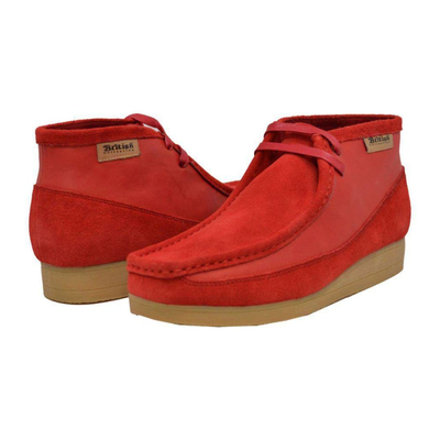 British Walkers New Castle men's Red ankle boots, three-quarter pair view