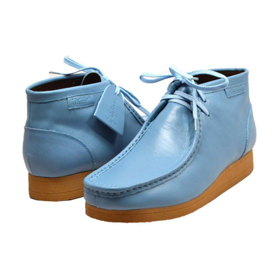 British Walkers New Castle 2 men's Sky Blue ankle boots, pair angled view
