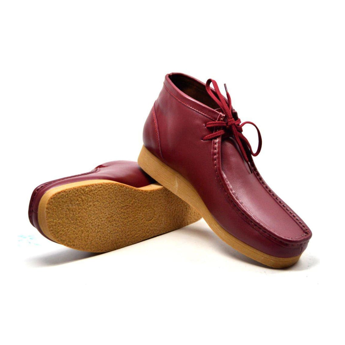 British Walkers New Castle 2 men's Bordeaux ankle boots, pair with outsole view
