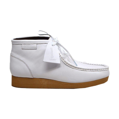 British Walkers New Castle 2 men's White ankle boots, side profile facing right