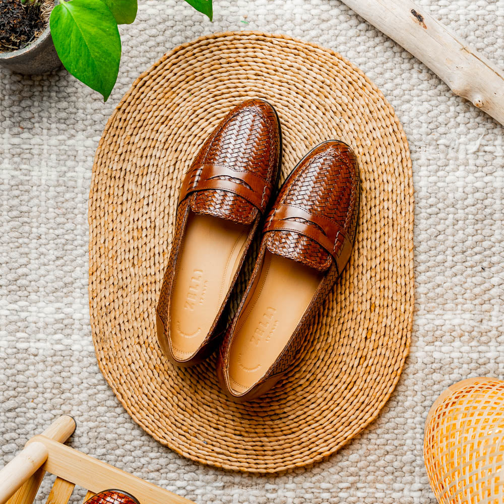Zelli Italia 15-585-CGN NICOLA Italian Calfskin Basketweave, Cognac View 12