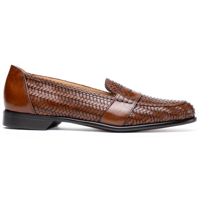 Zelli Italia 15-585-CGN NICOLA Italian Calfskin Basketweave, Cognac Front View
