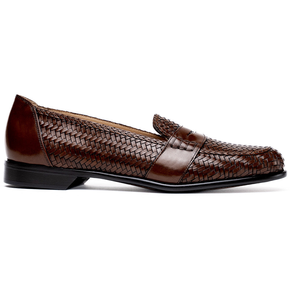 Zelli Italia 15-585-BRN NICOLA Italian Calfskin Basketweave, Dark Brown Front View