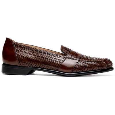 Zelli Italia 15-585-BRN NICOLA Italian Calfskin Basketweave, Dark Brown Front View