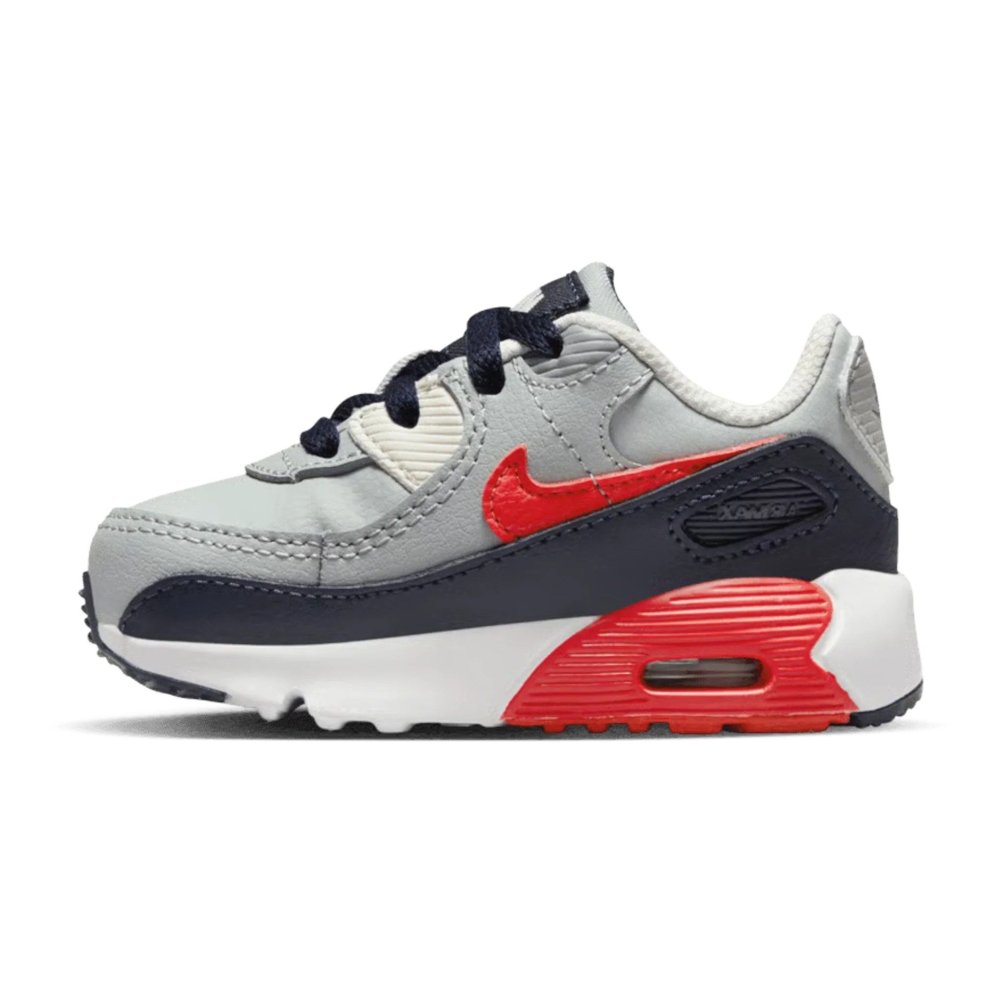 Nike AIR MAX 90 LTR Toddler Sneaker Smoke Grey Crimson