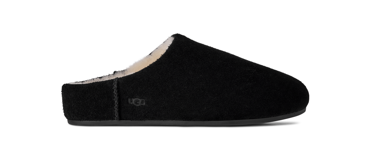 UGG Elea Womens Slip-On Slippers — Black Suede