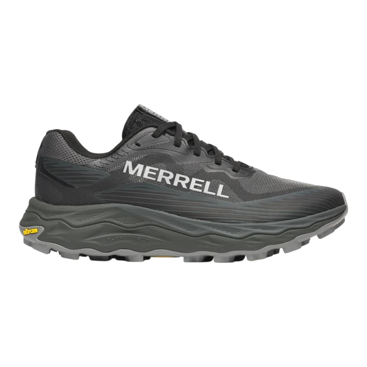 Merrell Agility Peak 6 Mens Trail Running Shoes — Black Mesh Low-Top