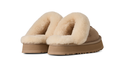 UGG Disquette Womens Platform Slippers — Sand Suede