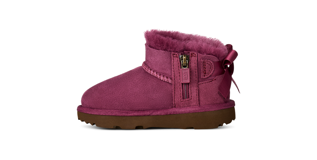 UGG Ultra Mini Bailey Bow Toddlers' (TD) Boots — Dark Winterberry Sheepskin