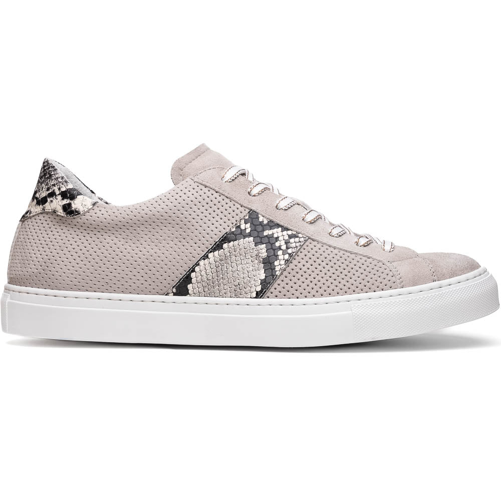 Zelli Italia Men's 66-100-GRY OLYMPIAS Genuine Python and Italian Sueded Goatskin, Grey