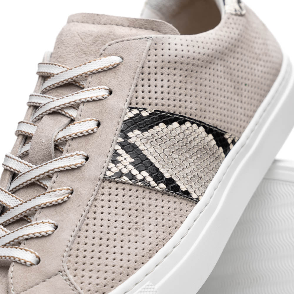 Zelli Italia Men's 66-100-GRY OLYMPIAS Genuine Python and Italian Sueded Goatskin, Grey