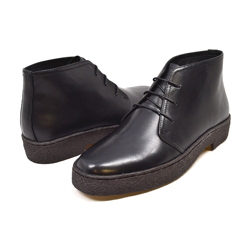 British Walkers Original Men's Black Leather High-Top Ankle Boots with Crepe Sole – product view 1
