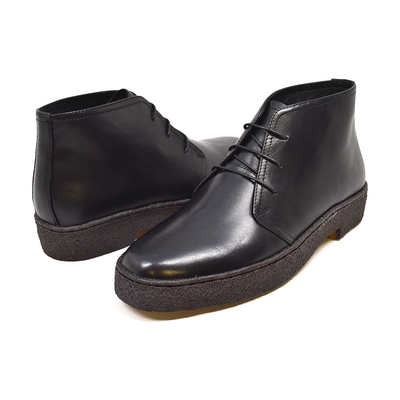 British Walkers Original Men's Black Leather High-Top Ankle Boots with Crepe Sole – product view 1