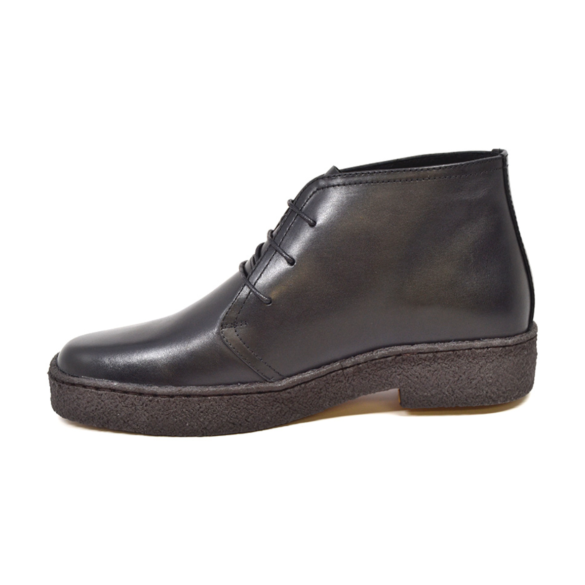 British Walkers Original Men's High Top Black Leather Shoes with Gummy Soles view 4