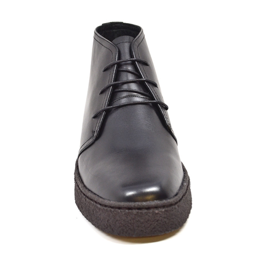 British Walkers Original Men's High Top Black Leather Shoes with Gummy Soles view 5