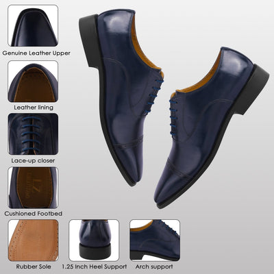 Liberty Zeno Oscar Mens Leather Lace up Oxford Designer Dress Shoes