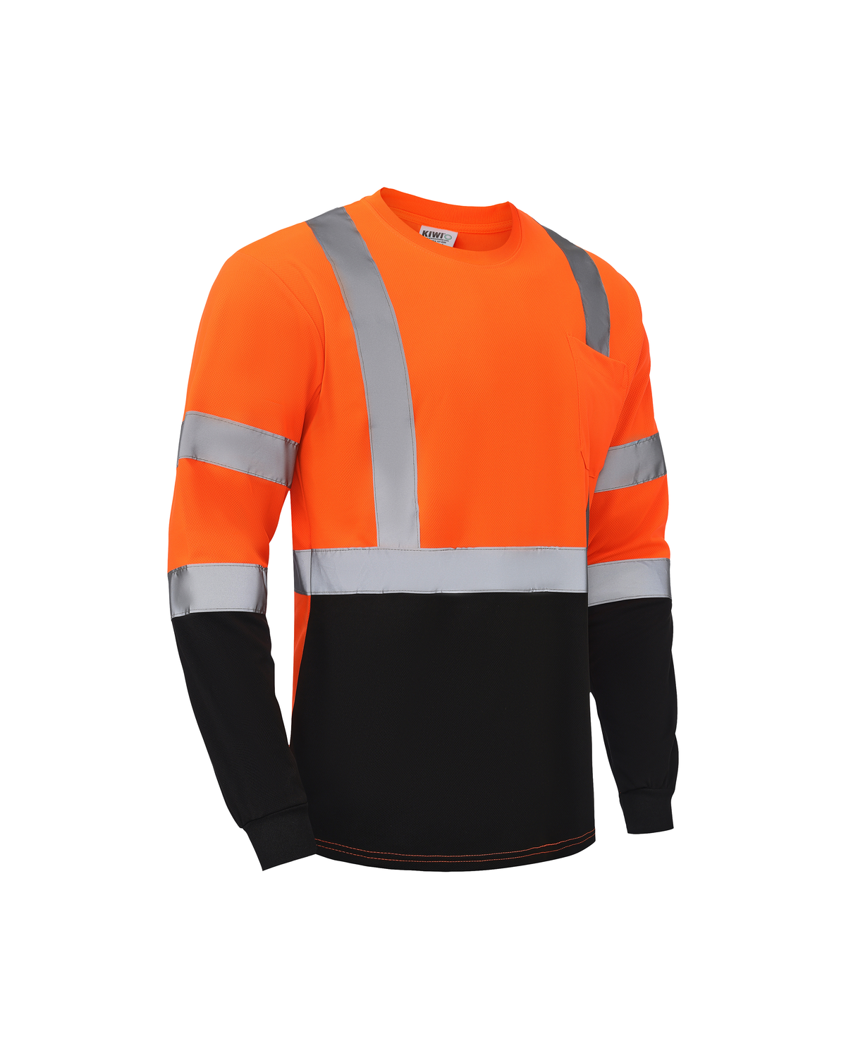 Kiwi High Visibility ANSI/ISEA 107-2020, Type R, Class 3 Two Tone Orange Long Sleeve Safety Shirt [73200]