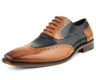 Ag100 Buffalo Calf Leather Two-Tone Wingtip Oxfords