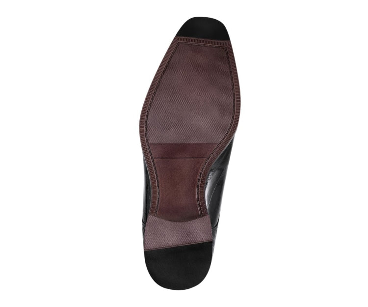 Amali Harvey Croc Embossed Leather Men's Black Animal Print Sophisticated Oxford Shoes