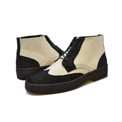 British Walkers Men's Black and White Pony and Baby Lama Skin Shoes view 1