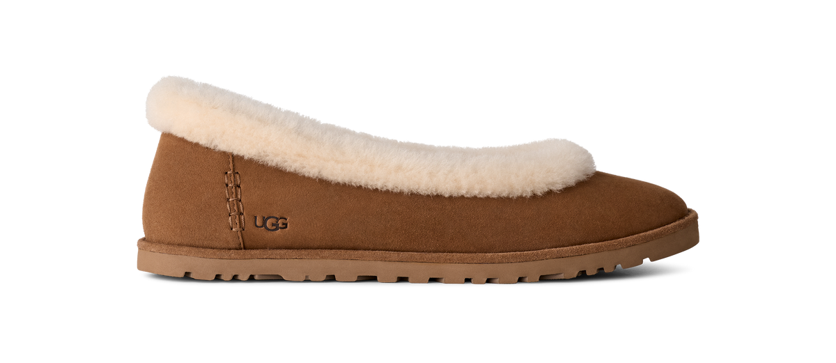 UGG Zora Ballet Womens Flats — Chestnut Suede
