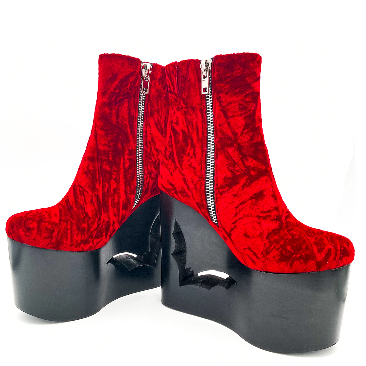 Deadwood Oxblood Velvet Wedge Boot