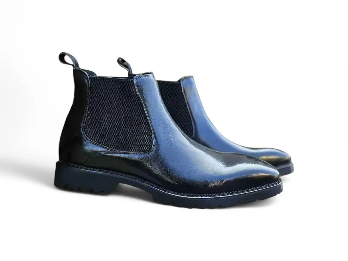 Carrucci Shoes Patina Chelsea Boot Lug Sole Calf Leather All Day Comfort KB480102