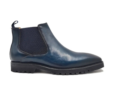 Carrucci Shoes Patina Chelsea Boot Lug Sole Calf Leather All Day Comfort KB480102
