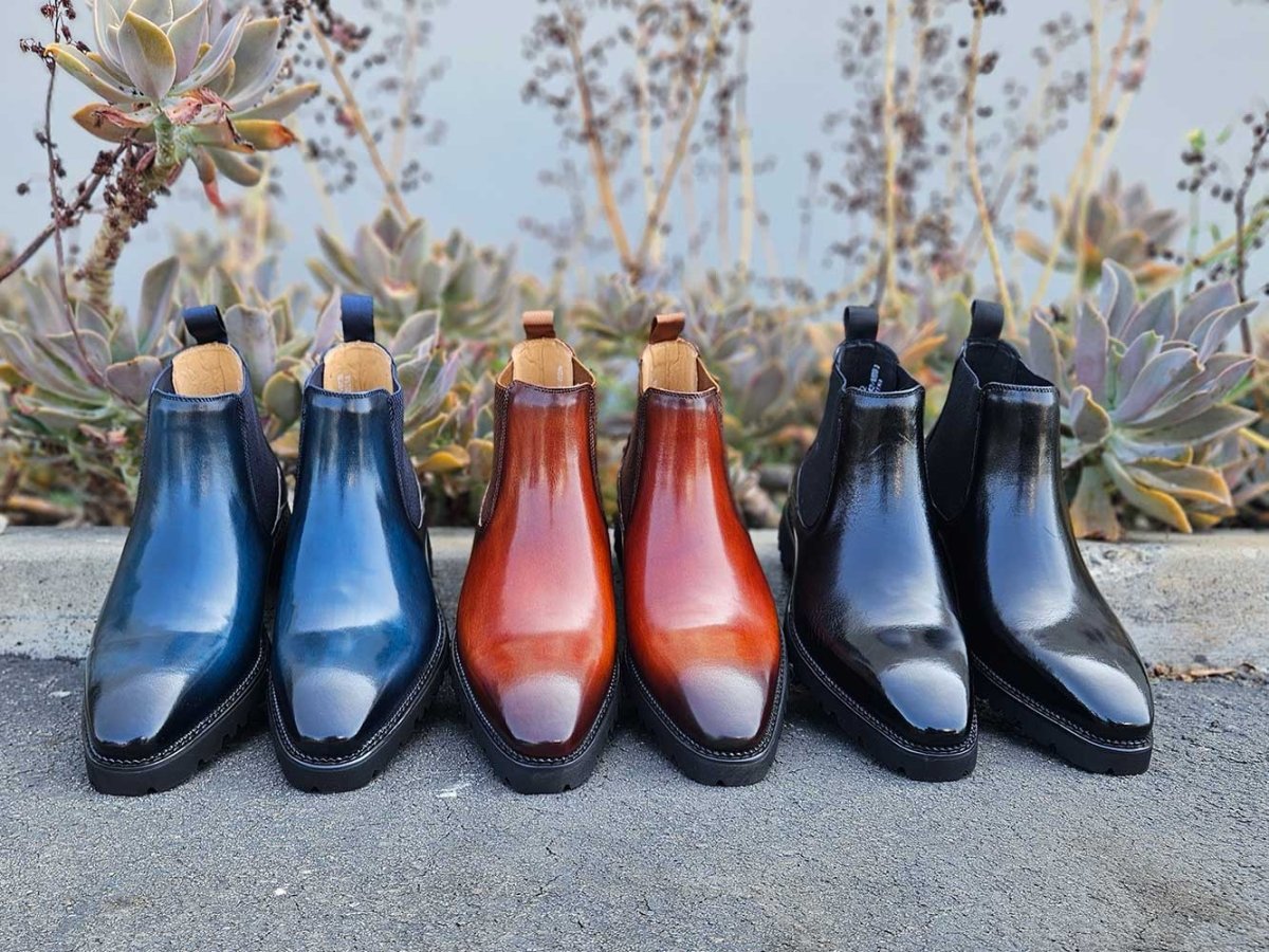 Carrucci Shoes Patina Chelsea Boot Lug Sole Calf Leather All Day Comfort KB480102