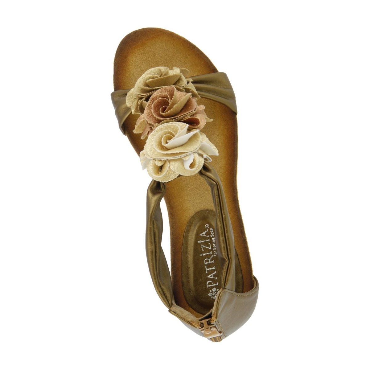 Patrizia Harlequin Multi wedge sandal in Gold Multi, top view
