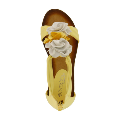 Patrizia Harlequin Multi wedge sandal in Light Yellow, top view