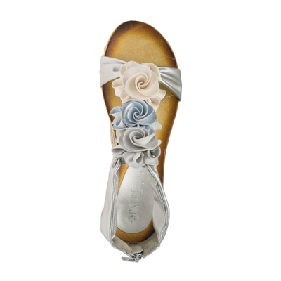 Patrizia Harlequin Multi wedge sandal in Silver Multi, top view