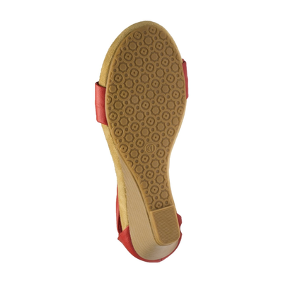 Patrizia Harlequin floral wedge sandal in Red, outsole view