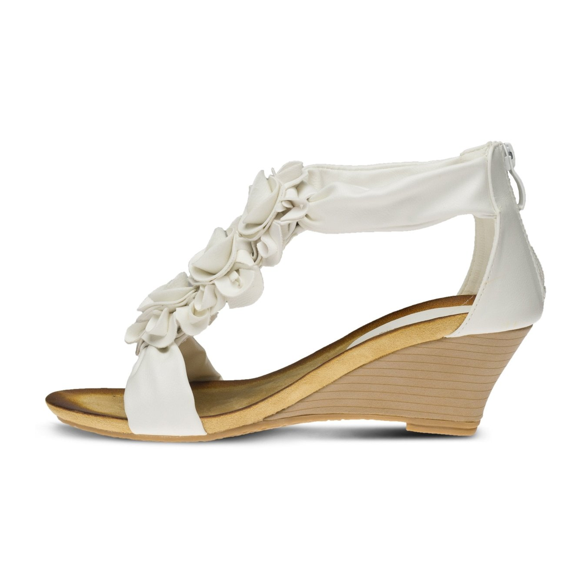 Patrizia Harlequin floral wedge sandal in White, side view