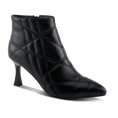Patrizia Theana women's black quilted ankle boot, three-quarter view