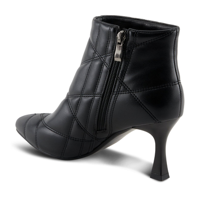 Patrizia Theana women's black quilted ankle boot, rear inner three-quarter view