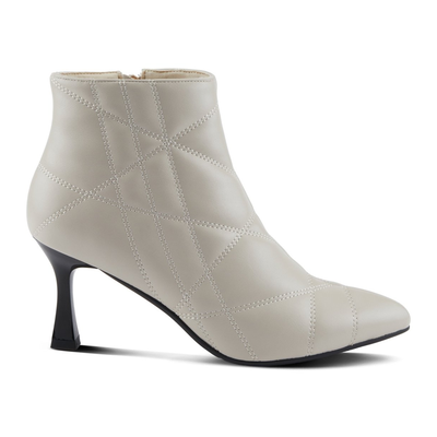 Patrizia Theana women's off white quilted ankle boot, outer side profile view