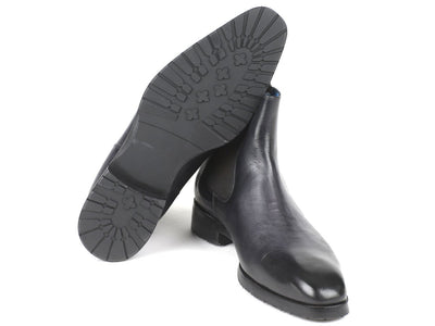 Paul Parkman Black and Gray Chelsea Boots (IDBT661BLK)