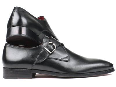 Paul Parkman Black Leather Single Monkstraps (ID011BLK54)
