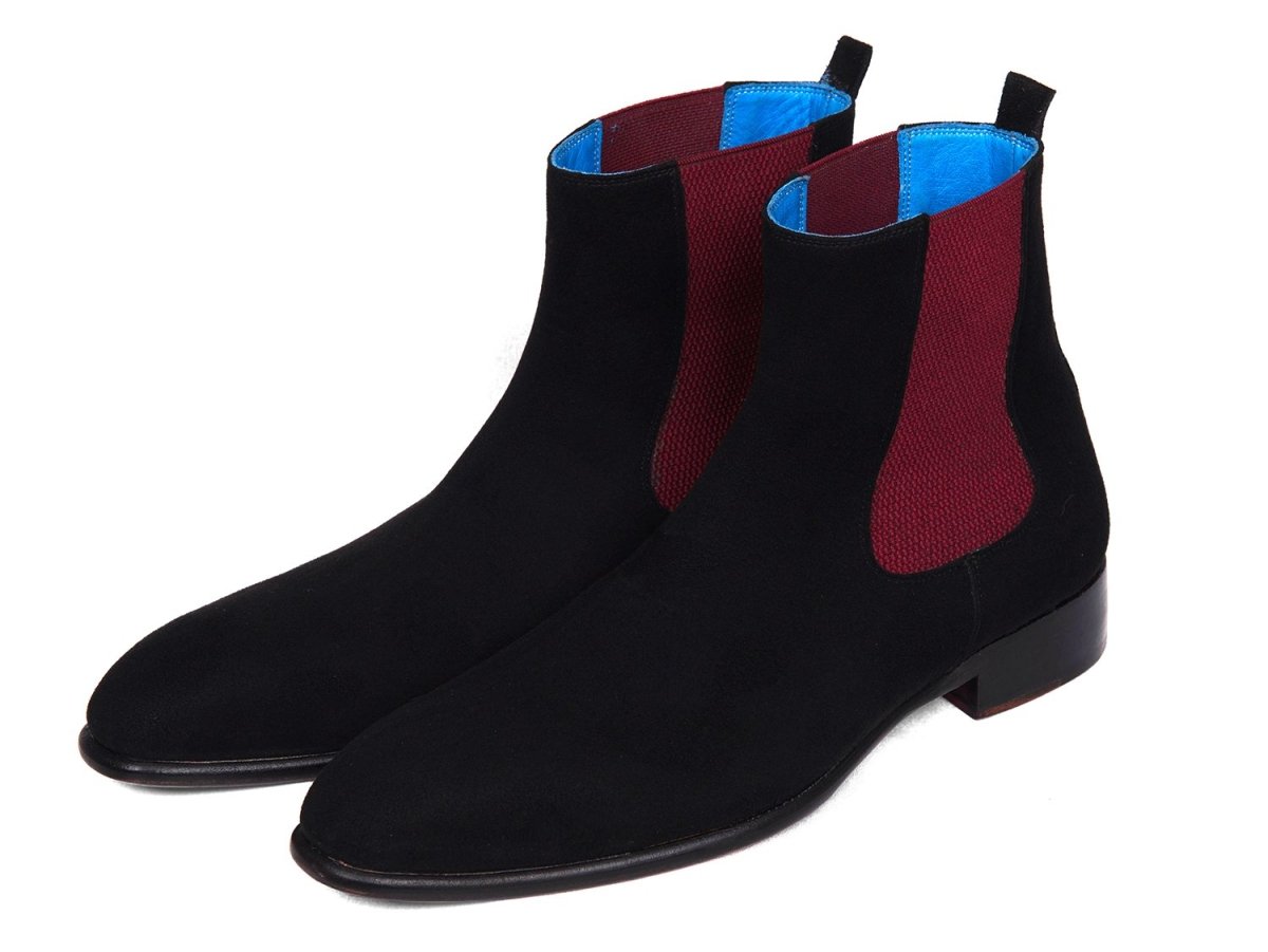 Paul Parkman Black Suede Chelsea Boots (IDSD841BLK)