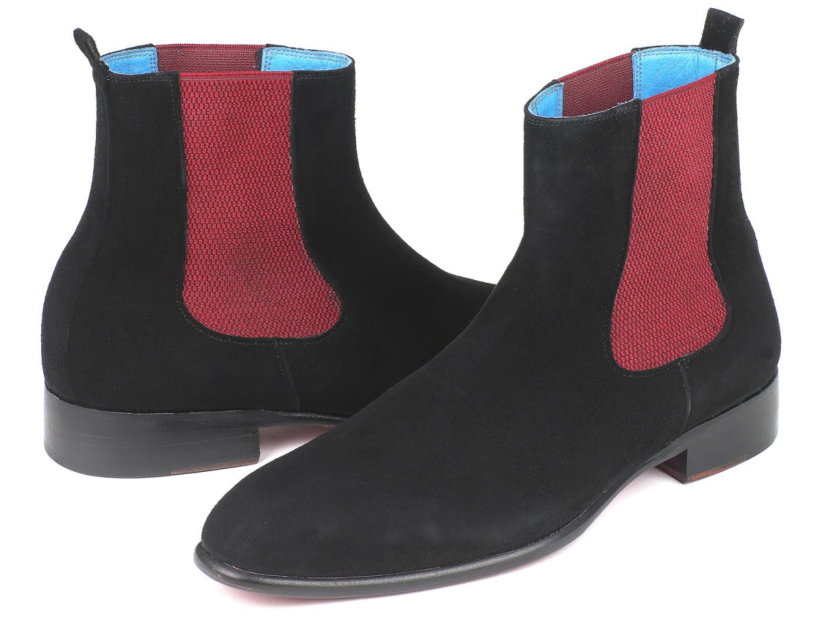 Paul Parkman Black Suede Chelsea Boots (IDSD841BLK)