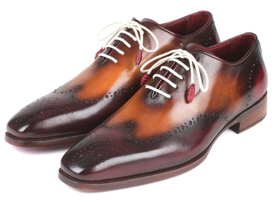 Paul Parkman Bordeaux and Camel Wingtip Oxfords (ID097BY30)