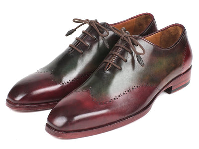 Paul Parkman Bordeaux and Green Wingtip Oxfords (ID097YL63)